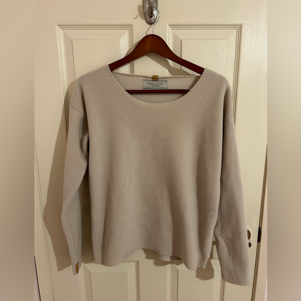 Henriette Steffensen Copenhagen Fleece Sweater in Tan Size S